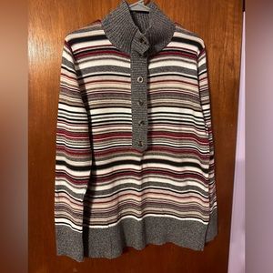 Women’s Eddie Bauer button-front mock neck sweater, size TXL, never worn
